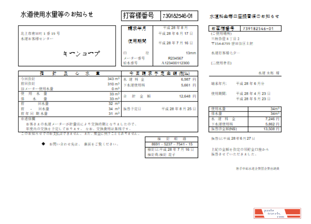 Iwate Chubu Waterworks Bureau water utility business bill,  SCR PSD template